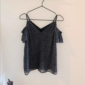 LOFT cold shoulder floral blouse